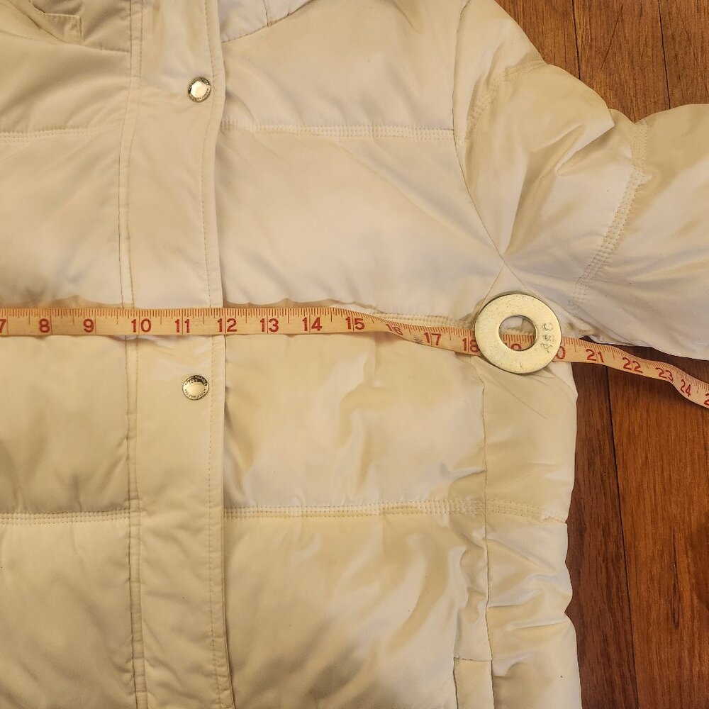 Tommy Hilfiger White Long Puffer Coat Size M No Hood Excellent Condition - Picture 15 of 16